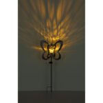 Lampă solară metalică gri argintiu, metalică neagră, plastic negru mat, sferă de sticlă transparentă craquelată, întrerupător glisant, IP44, LxlxÎ: 380x60x830mm, incl. LED 0.06W 3V, 3000K - imagine 6
