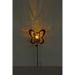 Lampă solară metalică ruginie mată, metalică neagră, plastic negru mat, sferă de sticlă chihlimbar craquelat, întrerupător glisant, IP44, LxlxÎ: 380x60x830mm, incl. LED 0.06W 3V, 3000K - imagine 6