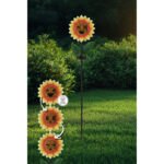 Lampă solară metalică neagră mată, metalică verde mată, neagră mată, galbenă mată, presostat, IP44, LxlxÎ: 190x60x1000mm, incl. 200x LED 0.06W 3V, 3000K - imagine 3