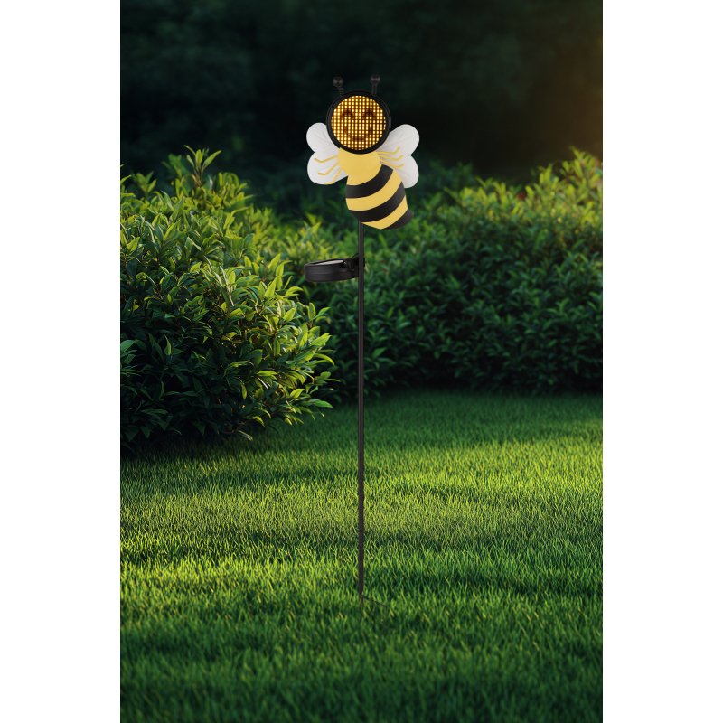 solar-36591-g30541-6 Lampă solară metal alb mat, plastic negru mat, metal galben mat, negru mat, presostat, IP44, LxlxÎ: 155x50x800mm, incl. 200x LED 0.06W 3V, 3000K - imagine 1