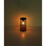Lampă solară lemn natural, plastic negru mat, plasă metalică neagră mata, plastic transparent, buton, IP44, ø: 120mm, H: 255mm, inclusiv LED 0.06W 3V, 3000K - imagine 4