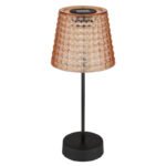 Lumină solară din plastic negru mat, chihlimbar, comutator glisant, IP44, umbră în cristal optic, ø: 125mm, H: 290mm, număr de seturi 2buc, incl. LED 0.06W 3V, 3000K - imagine 4