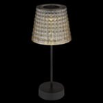 Lumină solară din plastic negru mat, plastic de culoare fumurie, întrerupător glisant, IP44, abajur în aspect de cristal, ø: 125mm, H: 290mm, număr de seturi 2buc, incl. LED 0.06W 3V, 3000K - imagine 3