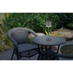 Lampa de masa solară metal antracit mat, plastic negru mat, plastic antracit mat, plastic satinat, întrerupător glisant, baterie inclusă CR18650 1200mAh, IP44, ø:110mm H:410mm, 2 tije, deci 2 înălțimi posibile, 41 cm sau 26 cm, 10x LED 0.06W 3V, 50lm, 3000K - imagine 2