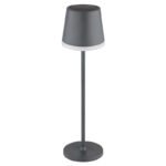 Lampa de masa solară metal antracit mat, plastic negru mat, plastic antracit mat, plastic satinat, întrerupător glisant, baterie inclusă CR18650 1200mAh, IP44, ø:110mm H:410mm, 2 tije, deci 2 înălțimi posibile, 41 cm sau 26 cm, 10x LED 0.06W 3V, 50lm, 3000K - imagine 4