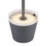 Lumină solară metal antracit mat, plastic negru mat, antracit mat, satinat, întrerupător glisant, IP44, ø:110mm H:410mm, 2 tije, deci 2 înălțimi posibile, 41 cm sau 26 cm, 10x LED 0.06W 3V, 50lm, 3000K - imagine 5