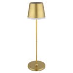 Lumină solară metal/plastic auriu/satinat, comutator glisant, IP44, poate fi utilizată cu 1 sau 2 tije, ø: 110mm, H: 410mm, 2 înălțimi: 41cm/26cm, 10x LED 0.06W 3V, 3000K - imagine 3