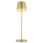 Lumină solară metal/plastic auriu/satinat, comutator glisant, IP44, poate fi utilizată cu 1 sau 2 tije, ø: 110mm, H: 410mm, 2 înălțimi: 41cm/26cm, 10x LED 0.06W 3V, 3000K - imagine 4