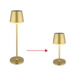 Lumină solară metal/plastic auriu/satinat, comutator glisant, IP44, poate fi utilizată cu 1 sau 2 tije, ø: 110mm, H: 410mm, 2 înălțimi: 41cm/26cm, 10x LED 0.06W 3V, 3000K - imagine 5