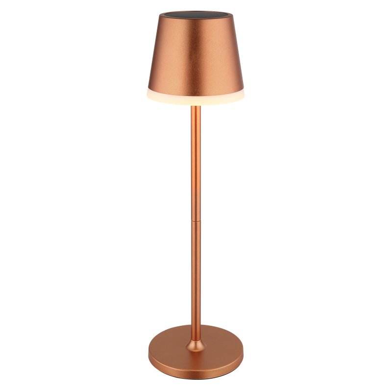 solar-36637rm-g29950 Lumină solară metal/plastic șampanie/satinat, comutator glisant, IP44, poate fi utilizată cu 1 sau 2 tije, ø: 110mm, H: 410mm, 2 înălțimi: 41cm/26cm, 10x LED 0.06W 3V, 3000K - imagine 1