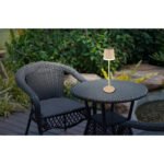 Lampa de masa solară metal/plastic de culoare nisip mat, plastic negru mat, plastic satinat, comutator glisant, baterie inclusă CR18650 1200mAh, IP44, ø:110mm H:410mm, 2 tije, deci 2 înălțimi posibile, 41 cm sau 26 cm, 10x LED 0.06W 3V, 50lm, 3000K - imagine 2