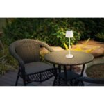 Lampa de masa solară metal alb mat, plastic negru mat, plastic alb mat, plastic satinat, comutator glisant, baterie inclusă CR18650 1200mAh, IP44, ø: 110mm, H: 410mm, 2 tije, deci 2 înălțimi posibile, 41 cm sau 26 cm, incl. 10x LED 0.06W 3V, 50lm, 3000K - imagine 3