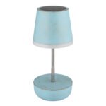Lumină solară plastic albastru antichizat, oțel inoxidabil, comutator de presiune, reglabil pe înălțime, IP44, lampă de masă cu telescop, ø: 110mm, H: 250mm, incl. 10x LED 0.06W 3V, 3000K - imagine 3