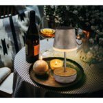 Lumină solară, plastic antic de culoarea nisipului, oțel inoxidabil, comutator de presiune, reglabil pe înălțime, IP44, lampă de masă cu telescop, ø: 110mm, H: 250mm, 10x LED 0.06W 3V, 3000K