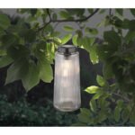 Lumină solară metal negru mat, plastic negru mat, sticlă fumurie, plastic transparent, întrerupător cu buton, IP44, pentru agățat sau în picioare, ø: 115mm, H: 250mm, incl. 2x LED 0.5W 3V, 3000K - imagine 2