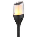 Lumină solară din plastic negru mat, plastic transparent, plastic alb, comutator de presiune, efect de foc, IP44, ø: 75mm, H: 645mm, 2 înălțimi, 64.5 cm sau 47 cm, incl. 12x LED 0.2W 3V, 1600K - imagine 5