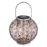 Lampa solară metal , argintiu antic, bila cu floarea vieții, pentru agățat sau în picioare, IP44, D:200, H:290, incl. 1xLED 0.06W 3V, 3000K - imagine 3