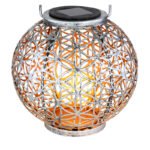 Lampa solară metal , argintiu antic, bila cu floarea vieții, pentru agățat sau în picioare, IP44, D:200, H:290, incl. 1xLED 0.06W 3V, 3000K - imagine 4