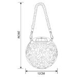 Lampă solară metal gri-argintiu antic, metal colorat cupru, plastic negru, canepa naturală, buton, IP44, pentru agățat sau în picioare, ø: 120mm, H: 260mm, inclusiv LED 0,06 W 3,2 V, 3000 K - imagine 6