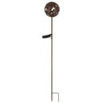 Lumină solară metalică de culoare ruginie, comutator de presiune, IP44, glob cu frunze de arțar pe vârf de sol, ø: 120mm, H: 915mm, incl. LED 0.024W 3V, 3000K - imagine 3