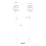 Lumină solară metalică de culoare ruginie, comutator de presiune, IP44, glob cu frunze de arțar pe vârf de sol, ø: 120mm, H: 915mm, incl. LED 0.024W 3V, 3000K - imagine 6