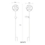 Lumină solară metal gri-argintiu, metal negru mat, comutator de presiune, IP44, glob cu frunze de arțar pe vârf de sol, ø: 120mm, H: 915mm, incl. LED 0.024W 3V, 3000K - imagine 6