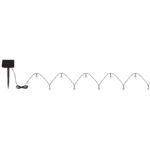 Lanț solar plastic negru mat, transparent, buton, IP44, ø: 18mm, H: 18mm, distanța dintre LED-uri 150mm, număr de becuri (lanț luminos) 20, inclusiv 20x LED 0.06W 1.2V, 2700K - imagine 3