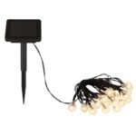 Lanț solar plastic negru mat, transparent, buton, IP44, ø: 18mm, H: 18mm, distanța dintre LED-uri 150mm, număr de becuri (lanț luminos) 20, inclusiv 20x LED 0.06W 1.2V, 2700K - imagine 4