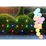Lanț luminos solar din plastic negru mat, plastic opal, întrerupător glisant, întrerupător pas cu pas, IP44, Lxl: 5800x18mm, Distanță între LED-uri 200mm, 20x LED colorate 0.6W 1.2V - imagine 2