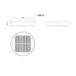 Lampă solară din oțel inoxidabil negru mat, plastic satinat, textil negru, pornire/oprire tactilă, variator de intensitate a luminozității, ieșire USB, IP54, ø:125mm, H:27.5mm, LED 3W 3.7V, 200lm, 3000K - imagine 6