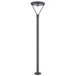 Lampă solară din aluminiu turnat sub presiune gri, oțel inoxidabil argintiu, sticlă transparentă, plastic negru mat, întrerupător treptat, senzor, IP54, ø: 310mm, H: 2047mm, LED 18W 4.08V, 2150lm, 3000K - imagine 4