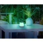 Lumină solară plastic alb mat/negru, comutator în trepte, USB-C - USB-C, IP44, 18 display, încărcare prin cablu solar sau USB, ø: 100mm, H: 102mm, RGBW LED 0.2W 3.7V, 4000K, 8x RGB LED 0.2W 3.7V, colorate - imagine 3