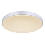 Plafoniera, metal alb, plastic argintiu, alb acrilic, functie de memorie, lumina de noapte, reglabila, telecomanda, fixare culoare, Ø410, H:60, inclusiv 1xLED 18W 230V, sursa 1860lm, iesire 1300lm, schimbarea culorii luminii 2700-6500K