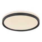 Plafoniera, metal alb, plastic negru, alb acrilic, functie de memorie, lumina de noapte, reglabila, telecomanda, fixare culoare, Ø390, H:80, inclusiv 1xLED 18W 230V, sursa 1860lm, iesire 1100lm, schimbarea culorii luminii 2700-6500K
