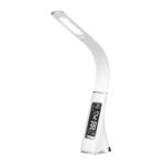 Lampa de birou, din material plastic alb, crom, ceas ,ceas cu alarmă, brat flexibil, 3000-4500-5800K culoare comutabila, touch dimmer, LxWxH: 250x70x505, inclusiv 1xLED 6.5W, 260lm ,230V. - imagine 3