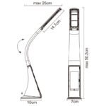 Lampa de birou, din material plastic alb, crom, ceas ,ceas cu alarmă, brat flexibil, 3000-4500-5800K culoare comutabila, touch dimmer, LxWxH: 250x70x505, inclusiv 1xLED 6.5W, 260lm ,230V. - imagine 4