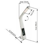 Lampa de birou, din material plastic alb, crom, ceas ,ceas cu alarmă, brat flexibil, 3000-4500-5800K culoare comutabila, touch dimmer, LxWxH: 250x70x505, inclusiv 1xLED 6.5W, 260lm ,230V. - imagine 5