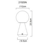 Lampă de masă metal nichel mat, acril opal, cablu PVC alb, touch on/off, dimmer tactil reglabil continu, funcție de memorie, excl. adaptor, USB-A 2.0/USB-C, IP41, ø: 120mm, H: 235mm, incl. LED 1.5W 230V, sursă 160lm, ieșire 140lm, CCT 3000/6500/4500K - imagine 6