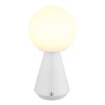 Lampă de masă metal alb mat, acril opal, cablu PVC alb, touch on/off, dimmer tactil reglabil continu, funcție de memorie, excl. adaptor, USB-A 2.0/USB-C, IP41, ø: 120mm, H: 235mm, incl. LED 1.5W 230V, sursă 160lm, ieșire 140lm, CCT 3000/6500/4500K - imagine 4