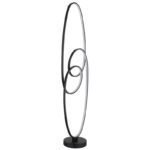 Lampă de podea din metal/aluminiu negru mat, plastic opal, întrerupător cu pedală în cablu, întrerupător în trepte, culorile pot fi fixate, funcție de memorie, LxLxA: 290x200x1220mm, LED 39W 230V, sursă 4300lm, ieșire 1890lm, CCT 2700/4000/6500K - imagine 3