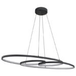 Lampă suspendată metal/aluminiu negru mat, plastic alb, mai multe niveluri prin comutator de perete, funcție de memorie, înălțimea poate fi scurtată, LxLxH: 1000x360x1200mm, LED 39W 230V, sursă 4300lm, 1880lm ieșire CCT2700/4000/6500K - imagine 4