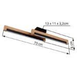 Plafonieră metal negru mat, lemn maro închis, aluminiu negru mat, plastic opal, abajur din aluminiu cu decor stea - găuri perforate, LxLxA: 700x130x80mm, inclusiv LED 12W 230V, sursă 1400lm, putere 300lm, 3000K - imagine 5