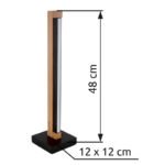 Lampă de masă din metal negru mat, lemn maro închis, aluminiu negru mat, plastic opal, cablu PVC negru, întrerupător pe cablu, abajur din aluminiu cu decor stea - găuri perforate, LxLxA: 120x120x480mm, LED 8W 230V, sursă 800lm, putere 160lm, 3000K - imagine 7