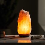 Lampă de masă cu cristale de sare de culoare naturală, lemn maro închis, întrerupător pe cablu, ø: 120mm, I: 190mm, lungime cablu 1700mm, fără 1x E14 15W 230V - imagine 3