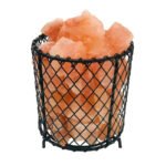 Lampă de masă din metal negru mat, cristale de sare de culoare naturală, cablu PVC negru, întrerupător pe cablu, aprox. 3 kg pietre de sare , ø: 155mm, I: 170mm, lungime cablu 1700mm, fără 1x E14 15W 230V