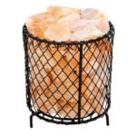 Lampă de masă din metal negru mat, cristale de sare de culoare naturală, cablu PVC negru, întrerupător pe cablu, aprox. 3 kg pietre de sare , ø: 155mm, I: 170mm, lungime cablu 1700mm, fără 1x E14 15W 230V - imagine 3