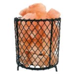 Lampă de masă din metal negru mat, cristale de sare de culoare naturală, cablu PVC negru, întrerupător pe cablu, aprox. 3 kg pietre de sare , ø: 155mm, I: 170mm, lungime cablu 1700mm, fără 1x E14 15W 230V - imagine 4