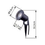 Aplica de exterior din aluminiu,gri,sticla, mobila, cu tepus pamant, cablu 3m, IP65, D: 98, H: 325, excl 1xGU10 35W 230V. - imagine 3