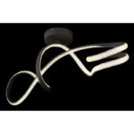 Plafonieră metal negru mat, aluminiu negru mat, plastic transparent, cristale acrilice transparente, LxWxH: 908x280x330mm, incl. LED 30W 230V, sursă 3650lm, ieșire 2350lm, 4000K - imagine 3