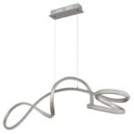 Suspensie metal nichel mat, aluminiu nichel mat, plastic transparent, cristale acrilice transparente, înălțimea poate fi scurtată, LxLxA: 1080x330x1200mm, incl. LED 40W 230V, sursă 4280lm, ieșire 3670lm, 4000K - imagine 3